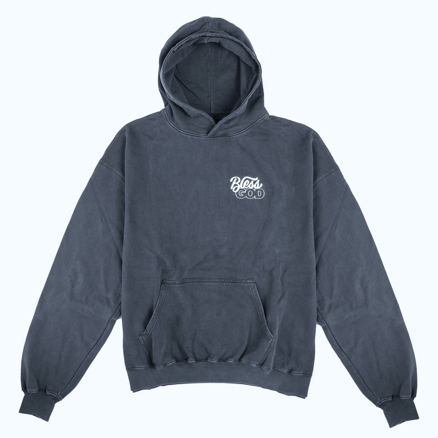 French Terry Bless God Embroidered HeavyWeight Hoodie