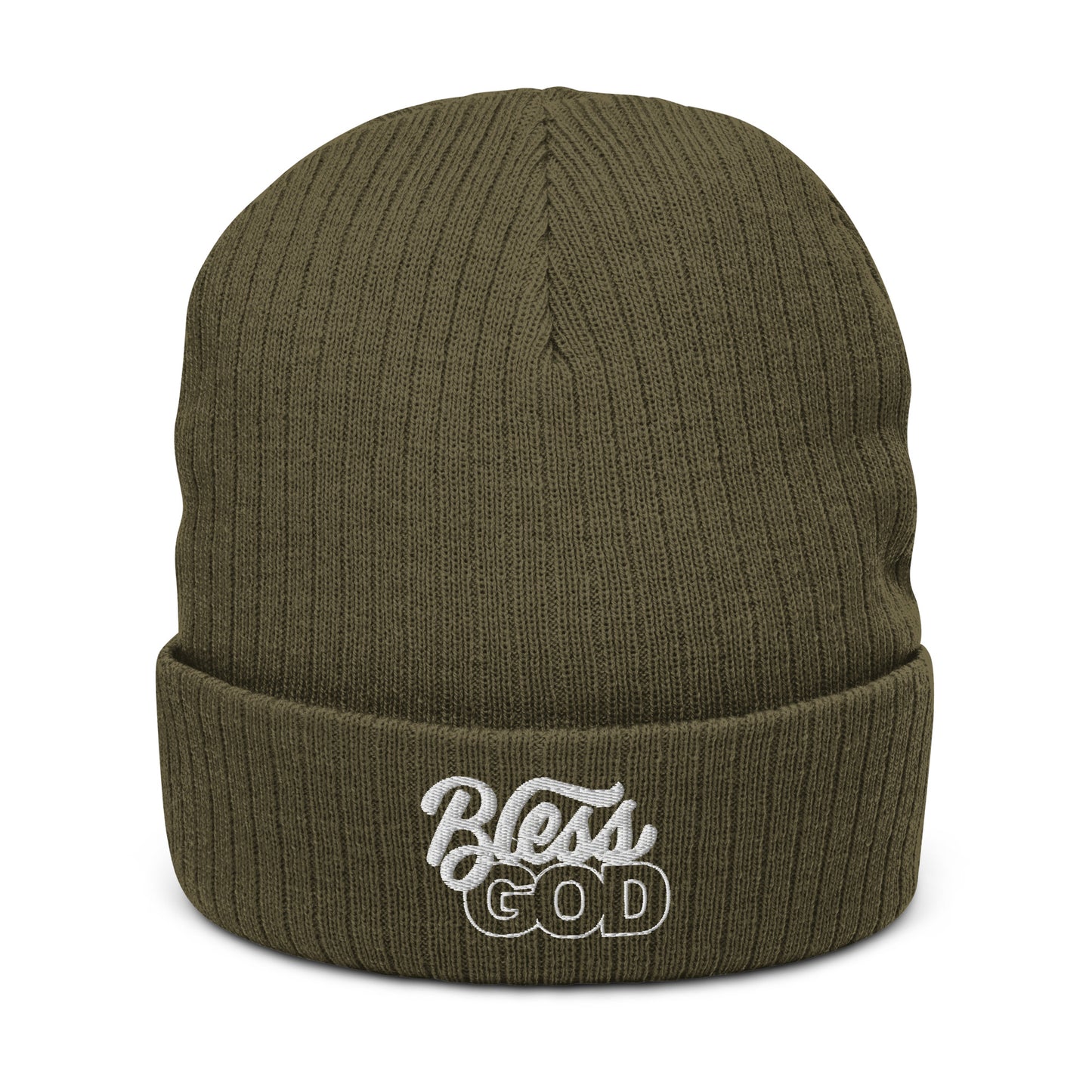 Bless God Ribbed Knit Beanie