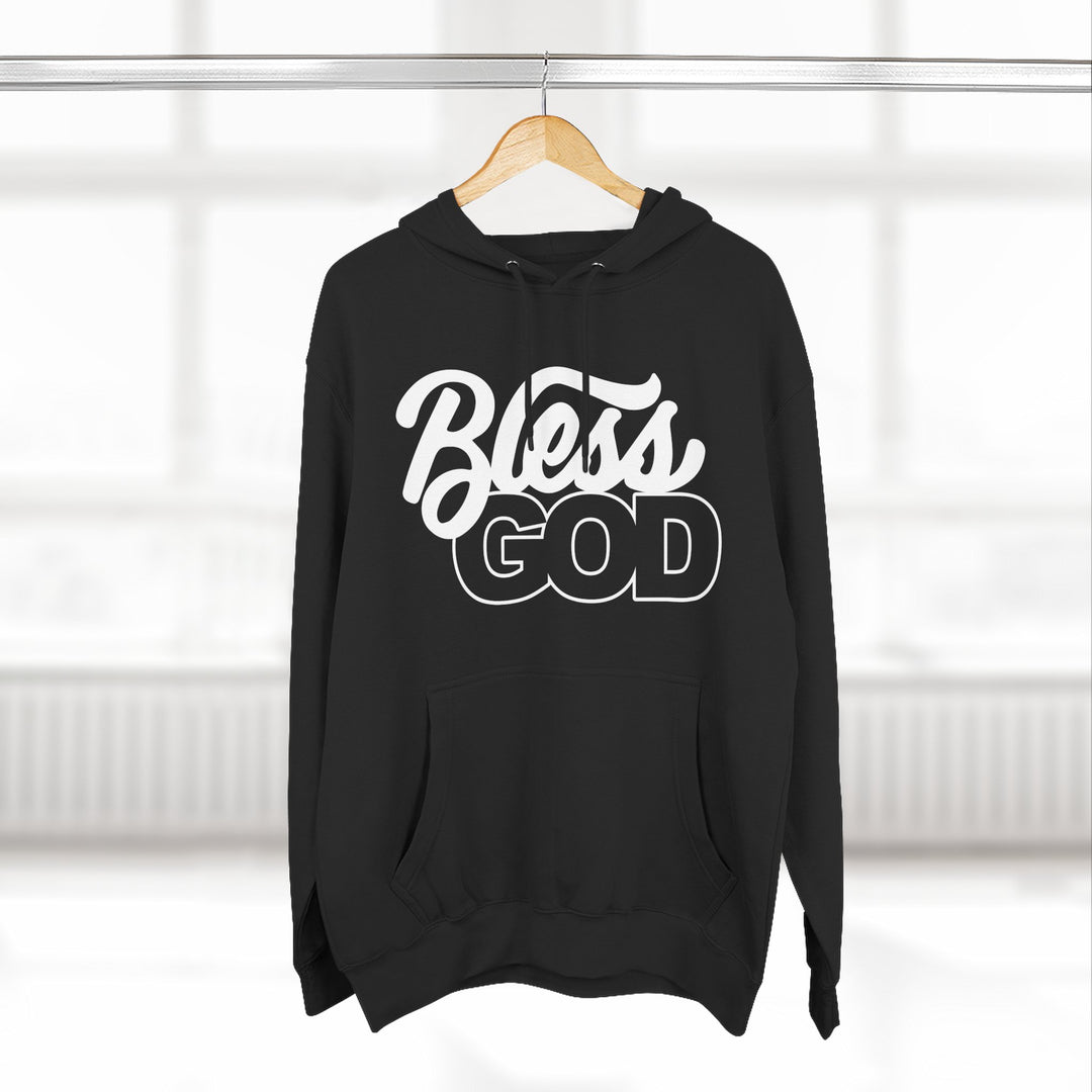 Bless God Three-Panel Fleece Hoodie - Stylish Faith-Inspired Apparel