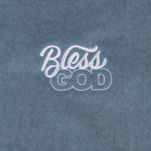 Load image into Gallery viewer, Heather Slate Bless God Embroidered Crewneck
